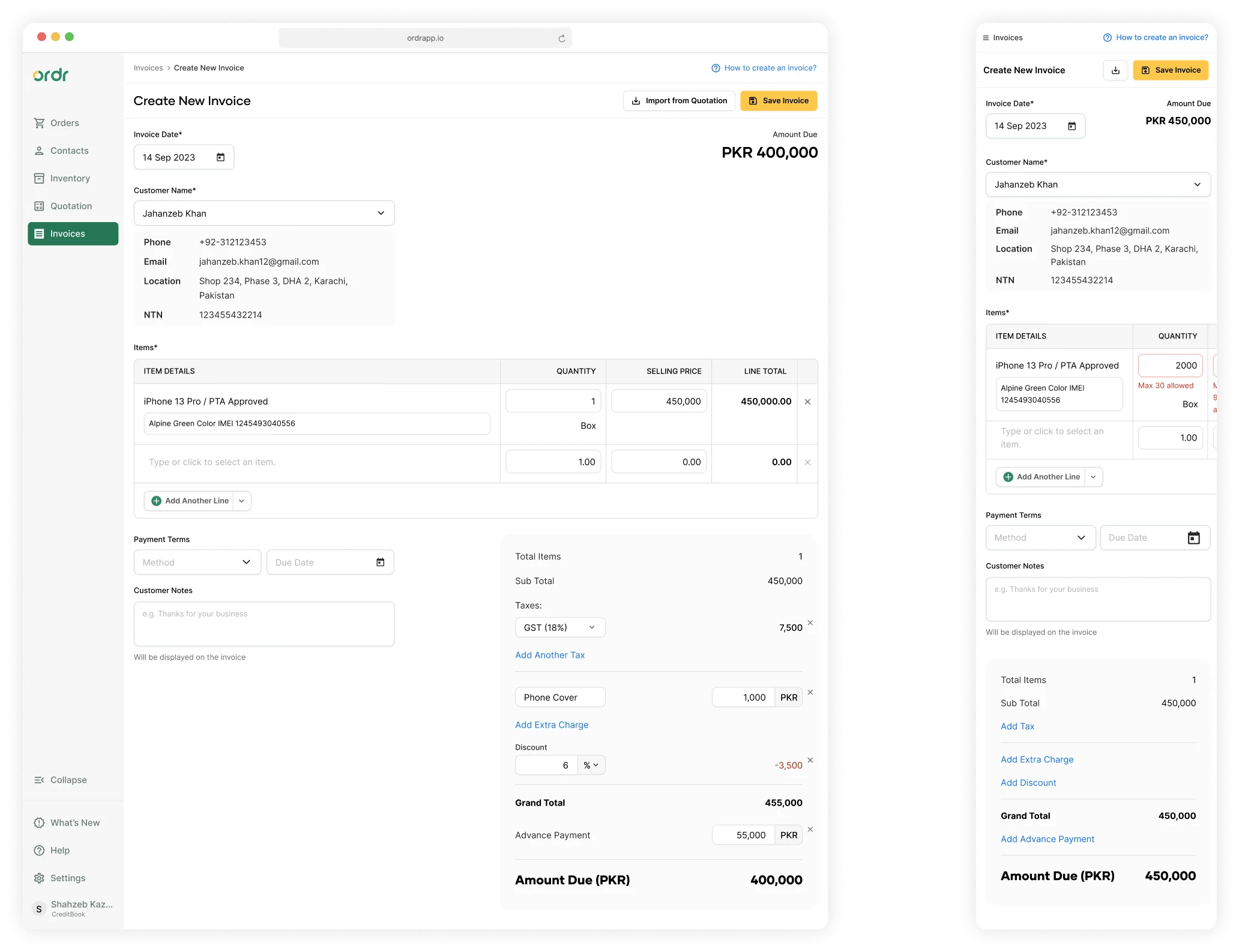final design of web and mobile