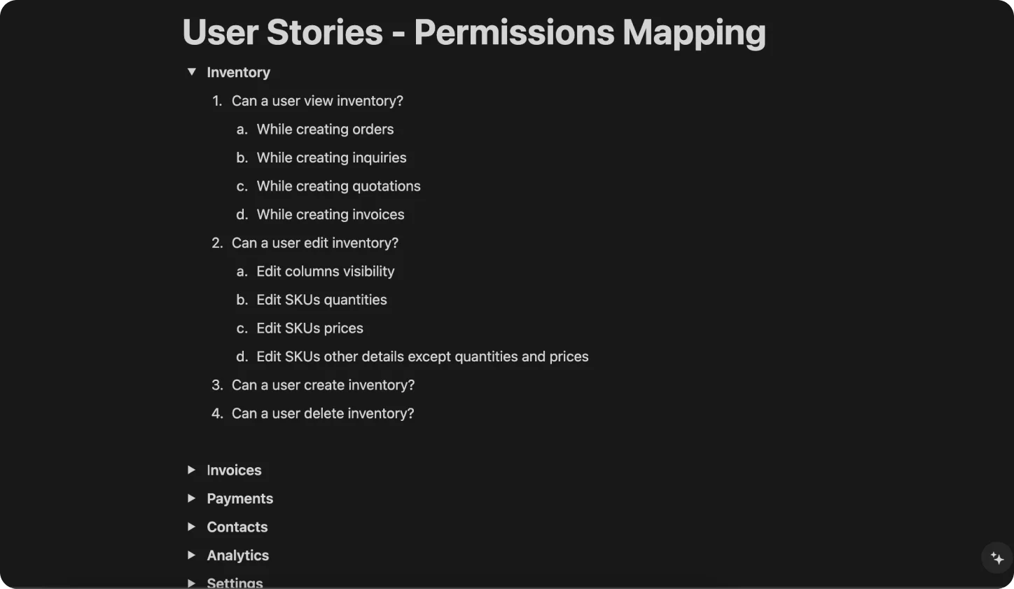 user stories